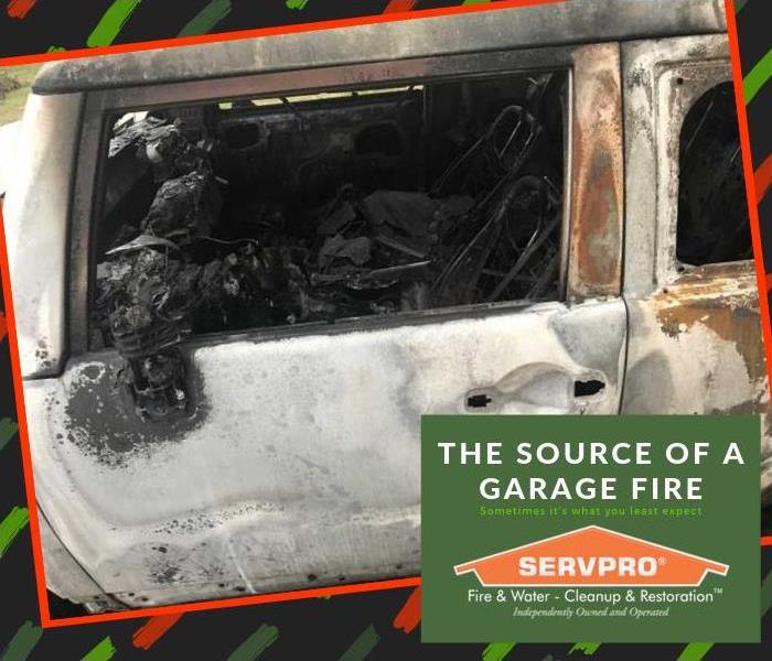 The source of the fire, a car burnt to a crisp which lead to extenuating damage.
