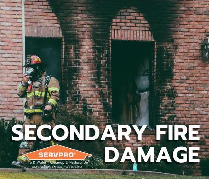 Title Card and stock image of secondary fire damage to the outside of a house.