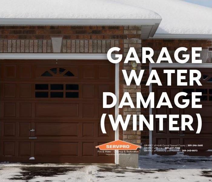 Title card: Attached home garage in the winter.
