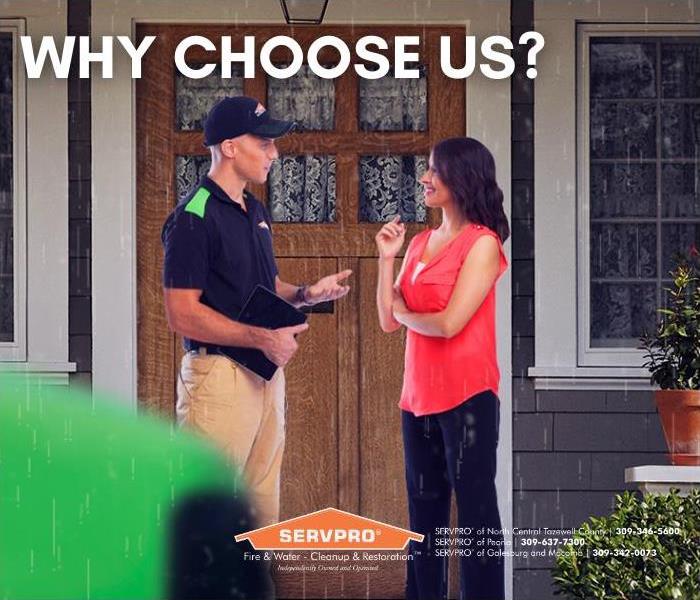 Title Card - SERVPRO Team member and Customer