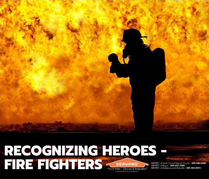Title card - Firefighter in front of a fire